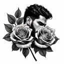 amir and roses  tattoo design idea