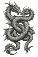 dragon serpent coiled tattoo design idea