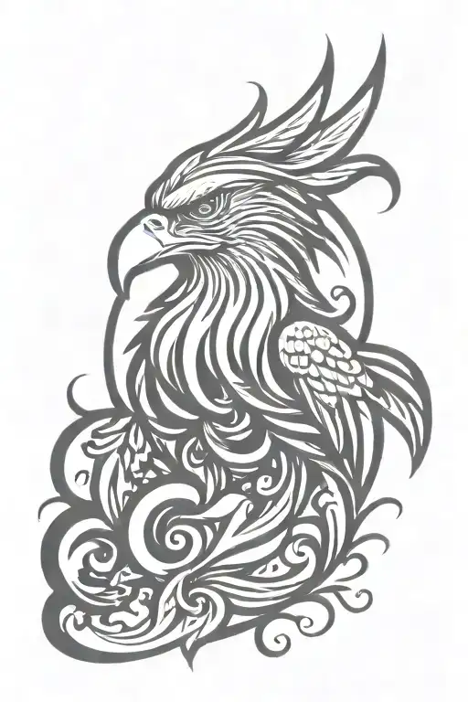 eagle royal flourish wearing crown tattoo design idea