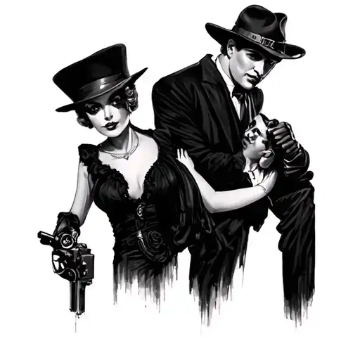 Bonnie And Clyde tattoo design idea