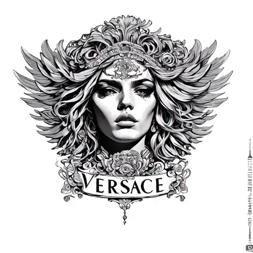 versace logo incorporated tattoo design idea