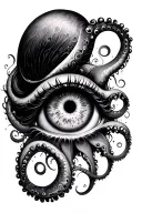 swirly tentacles eyeball tattoo design idea