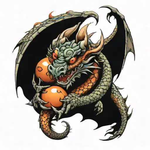 dragon with huge balls tattoo design idea