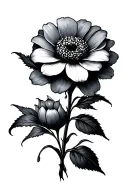 mourning flower tattoo design idea