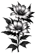 mourning flower tattoo design idea