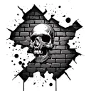 breaking brick wall tattoo design idea