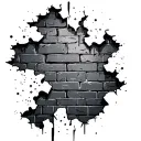breaking brick wall tattoo design idea