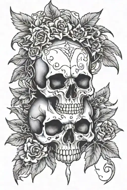 capricon skull and solomon seal amulet tattoo design idea