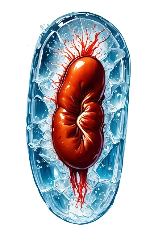 kidney bean inside of ice tattoo design idea