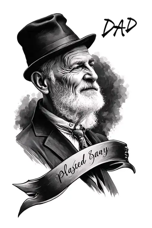 Dad passed away tattoo design idea