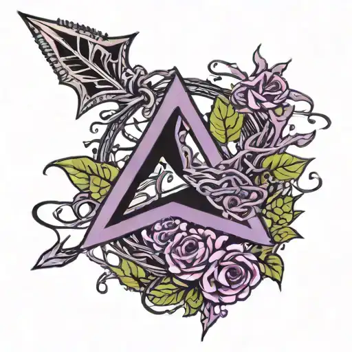 Stand Arrow from "Jojo's Bizzare Adventure" wrapped in Purple thorned vines tattoo design idea