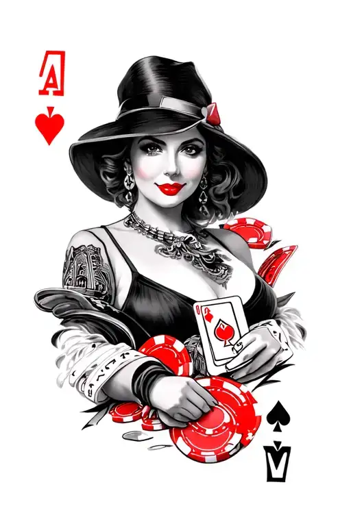gambling blackjack tattoo design idea