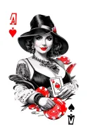 gambling blackjack tattoo design idea