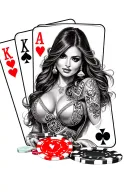 gambling blackjack tattoo design idea