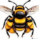 bumblebee yellow round fluff soft tattoo design idea