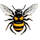 bumblebee yellow round fluff soft tattoo design idea