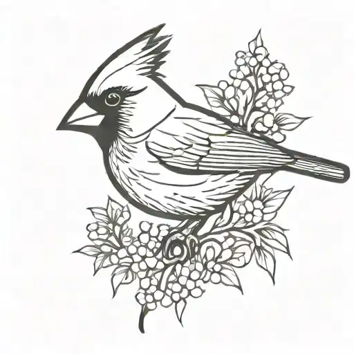 Cardinal bird tattoo design idea