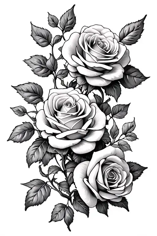 twisting rose vines with several blooming roses from the wrist to the elbow,  tattoo design idea