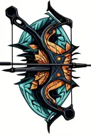 compound Bow archery bow tattoo design idea