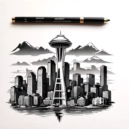Seattle Skyline tattoo design idea