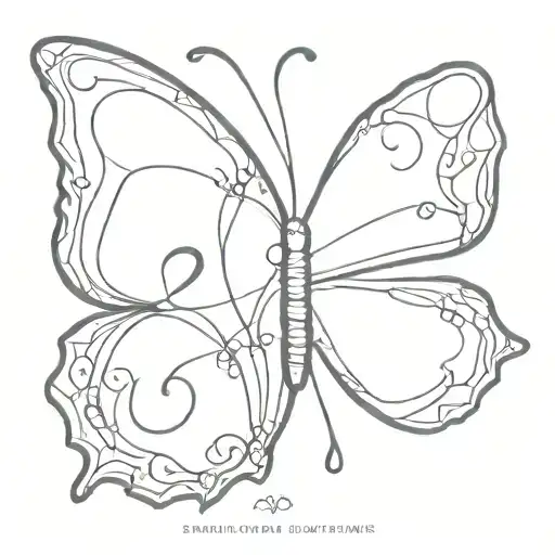 a butterfly that incorporates the 3 numbers 224 incorporated tattoo design idea