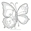 a butterfly that incorporates the 3 numbers 224 incorporated tattoo design idea