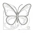 a butterfly that incorporates the 3 numbers 224 incorporated tattoo design idea