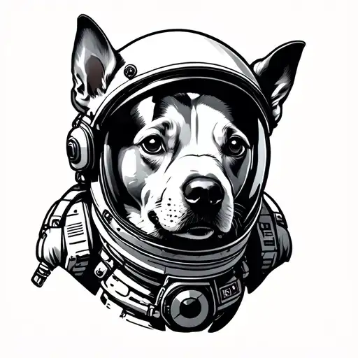 Astronaut Dog tattoo design idea
