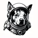 Astronaut Dog tattoo design idea