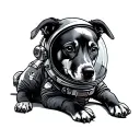 Astronaut Dog tattoo design idea
