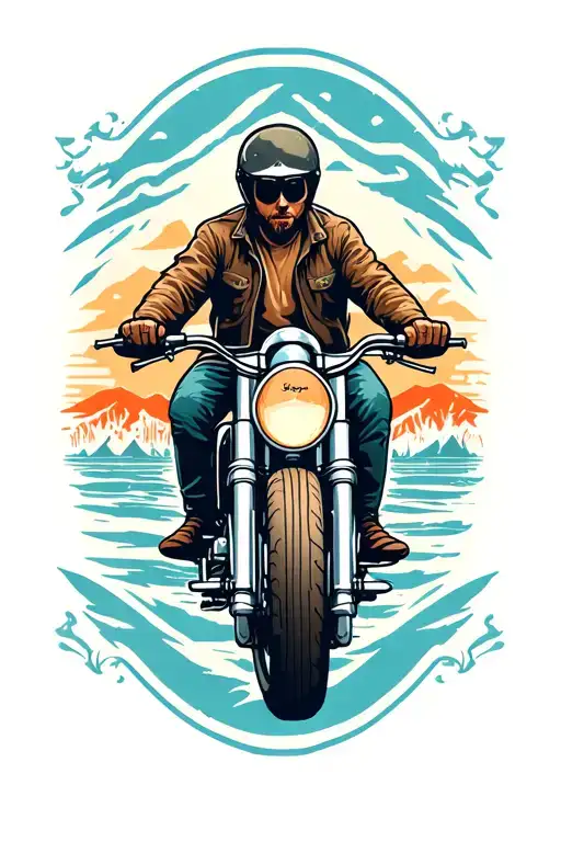 adventure motorcycle travel tattoo tattoo design idea