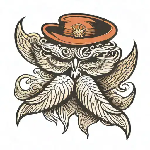 angel wings in the shape of a mustache tattoo design idea