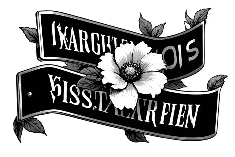 flower tattoo design combining street sign tattoo design idea