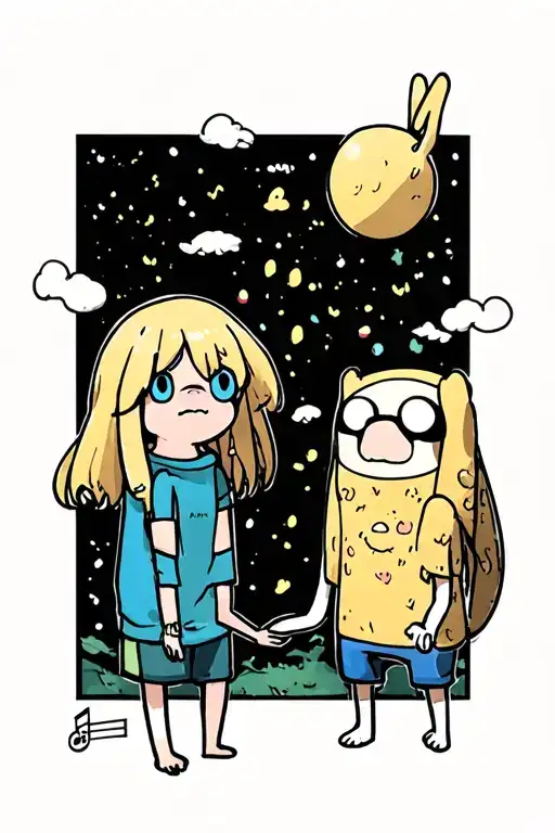 Adventure Time Fin And Jake song incorporated tattoo design idea