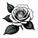 fine lined yorkshire rose tattoo design idea