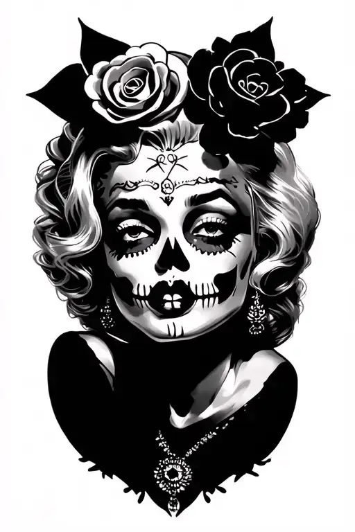 marilyn monroe as la catrina tattoo design idea