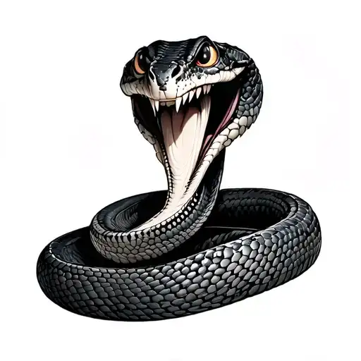 Coverup cyborg snake tattoo design idea