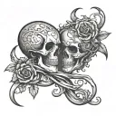 Life and Death symbol intertwined tattoo design idea