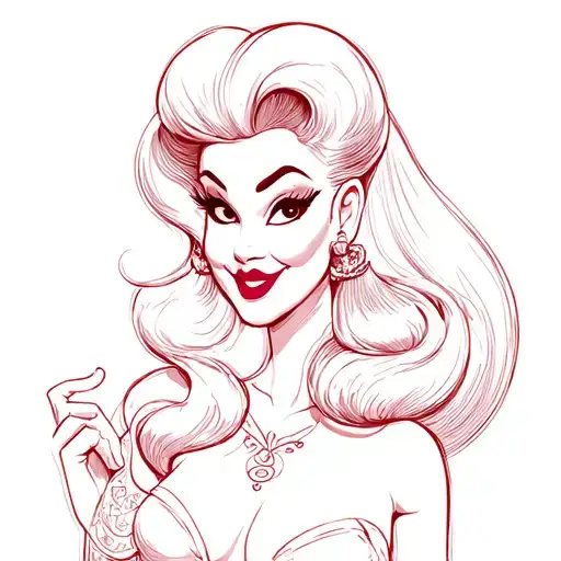 50th birthday 1975 Jessica Rabbit doing tattoo design idea
