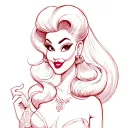 50th birthday 1975 Jessica Rabbit doing tattoo design idea