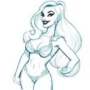 50th birthday 1975 Jessica Rabbit doing tattoo design idea