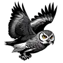 Flying Owl flying tattoo design idea