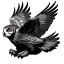 Flying Owl flying tattoo design idea