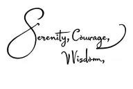 "Serenity. Courage. Wisdom." text tattoo tattoo design idea