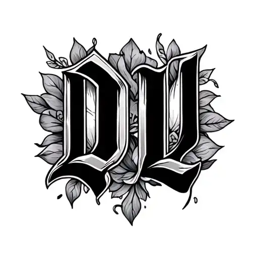 Letter dv tattoo design idea