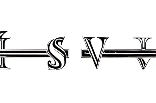 "I S H V letters mixed" tattoo design idea