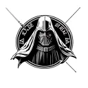 darth revan with the sith code in the background tattoo design idea