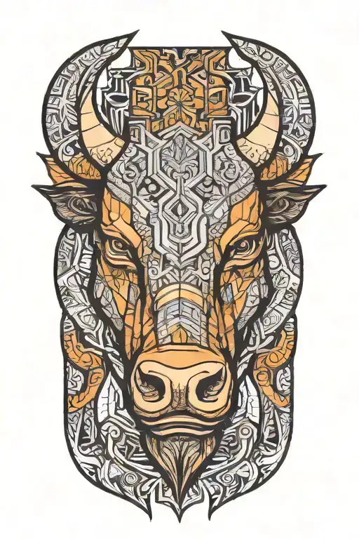 bull head tattoo design idea