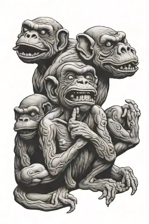 hear no evil speak no evil speak tattoo design idea