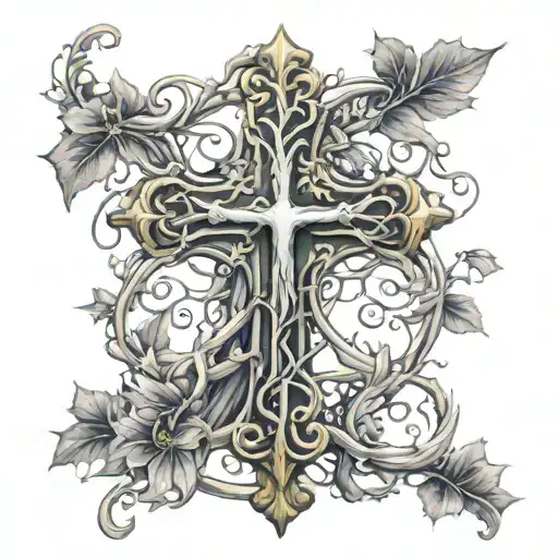 1,268+ Cross With Vine Tattoo Ideas in 2026 - BlackInk AI